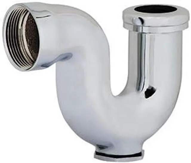 Main image of Aqua Plumb, 2935010, 1-1/2" x 1-1/4" IPS, Chrome Plated Brass, NY Sink Trap, With Clean Out