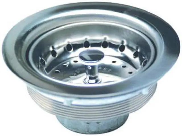 Main image of Everflow, 7512, 4" Heavy Duty Chrome Plated Cast Brass, Basket Sink Strainer, Duo Strainer Assembly