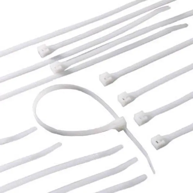 Main image of KC Professional, 97083, 100 Pack, 11" White Natural Cable Tie, Nylon, 50 LB Tensile Strength