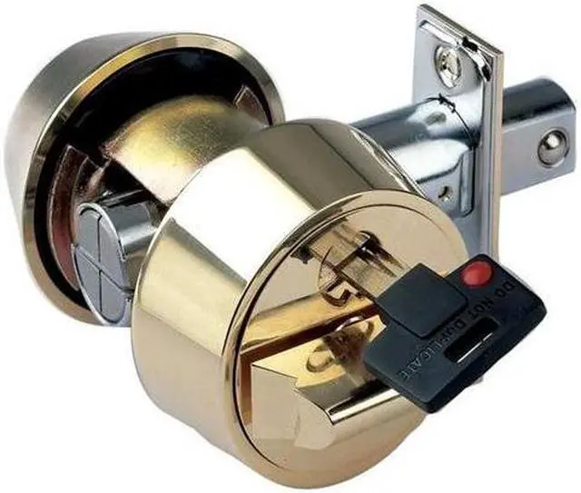 Main image of Mul-t-lock HDC-05 Hercular Double Cylinder Captive key deadbolt, Brass, HIGH SECURITY, 006 KEYWAY