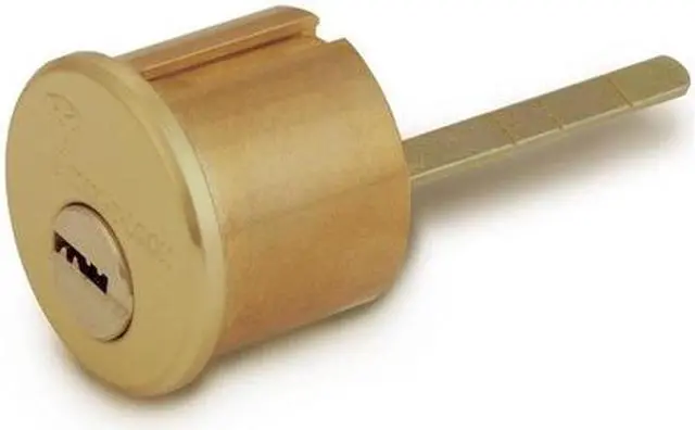 Alt view image 4 of 5 - Mul-t-lock, RIM1VT-05, Brass, Solid Brass Replacement 1-1/8" Rim Cylinder Lock For Jimmy Proof Deadlock, HIGH SECURITY, 006 KEYWAY
