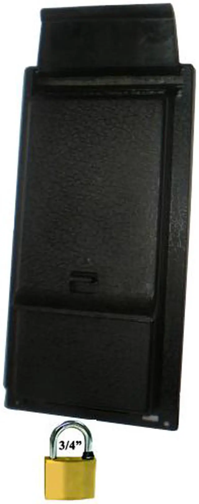 Alt view image 3 of 5 - Ultra Hardware, 10215, Wall Mounted Heavy Gauge Black Plastic Vertical Mailbox Mail Box Body Town and Country Style With Solid Brass Padlock