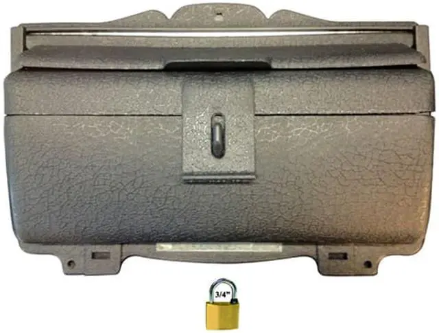 Alt view image 2 of 4 - Ultra Hardware, 10225, Wall Mounted Heavy Gauge Black Plastic Horizontal Mailbox Mail Box Body Ranch Style With Solid Brass Padlock