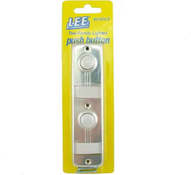 Main image of Lee Electric, BC268LS, Silver, Wired Double Lighted Push Button With Name Plate, 5-1/4" X 1-3/8" For Bell