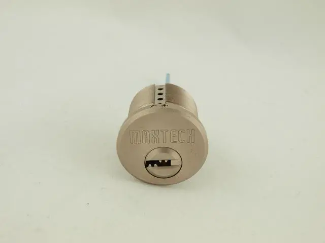 Alt view image 2 of 3 - Maxtech Lock (Like Mul-T-Lock), Solid Rim/Mortise 1-1/8" Cylinder Combo (Interchangeable) Satin Nickel US32D Finish, HIGH SECURITY, 006 KEYWAY