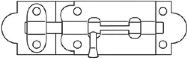 Main image of Ultra Hardware, 06070, 4" Polished Brass Standard Duty Long Throw Barrel Bolt