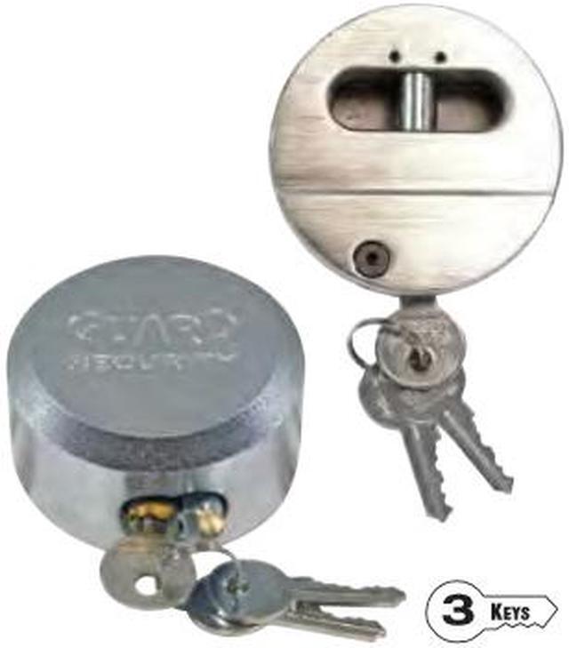 Alt view image 5 of 6 - Guard Security 2010 (American Lock A2000 Like) 2-7/8" Shackleless Steel Padlock Lock Hockey Puck Style