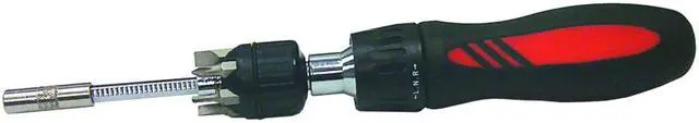 Main image of Tuff Stuff, 53317, 7 Pc Ratcheting Screwdriver With Micro Adjust Extension Stem, Includes 6 Bits