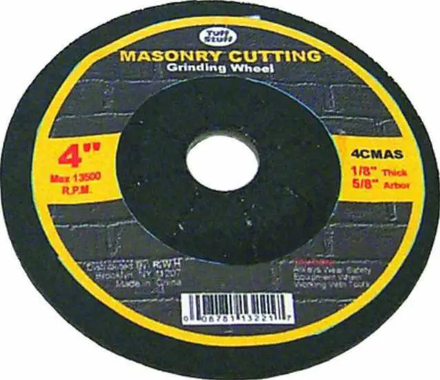 Main image of Tuff Stuff, 4CMAS, 4" X 1/8" X 5/8" Arbor Masonry Cut Off Wheel Depressed Center