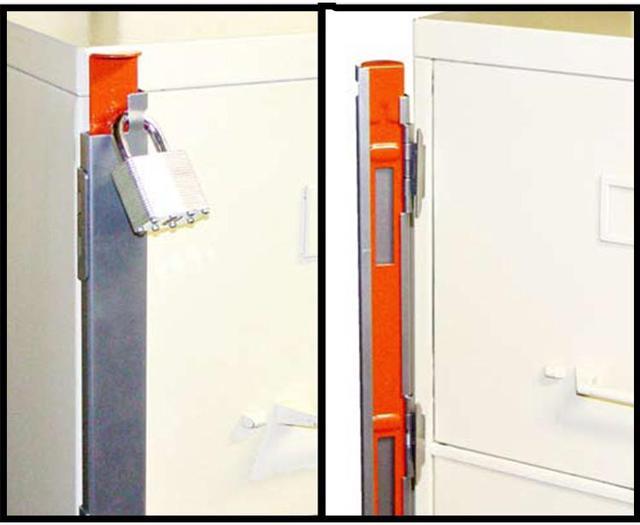 Progressive, FCL-3, 33-1/2 3 Drawer, File Cabinet Locking Bar, Use 40mm  Padlock 