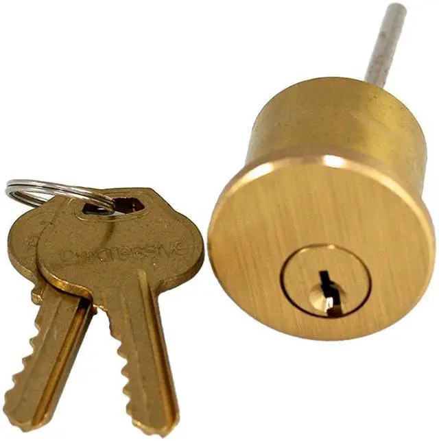 Main image of Progressive Hardware, 160FPL, Fox Style Police Lock Replacement Cylinder, Solid Brass