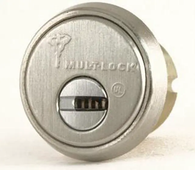 Main image of Mul-t-lock, MOR4C02-26, Satin Chrome, Solid Brass Replacement 1-1/2" Mortise Cylinder with Yale Standard Cam, HIGH SECURITY, 006 KEYWAY