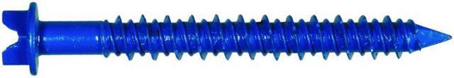 Main image of Tuff Stuff, 50153, Tapcon, 15 Pack, 1/4" x 1-3/4" Hex Washer Head Slotted Concrete Screw Anchor Blue