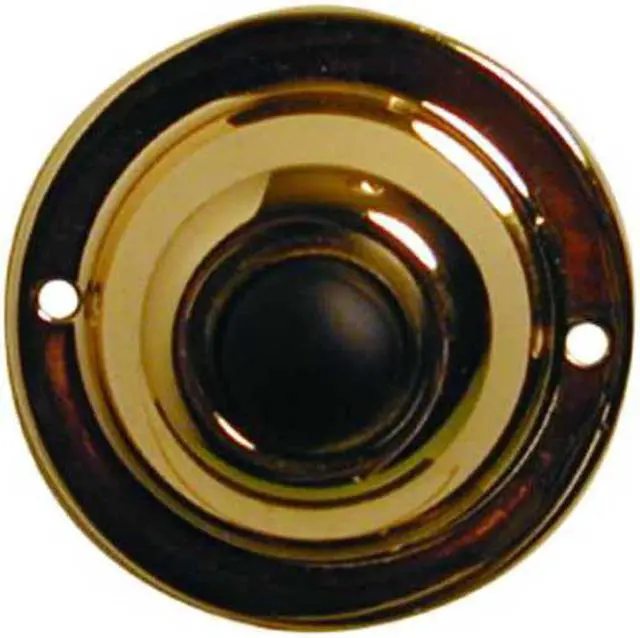 Main image of Lee Electric, BC200, Brass, Wired Classic 1 3/4 Round Push Button, With Black Button For Bell