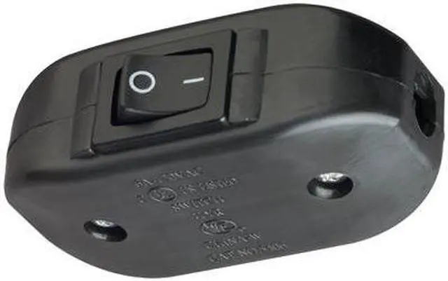 Main image of Pass & Seymour 5406BKCC10 6 Amp, 120 Volt, AC, Black, Heavy Duty Feed Thru Cord Switch