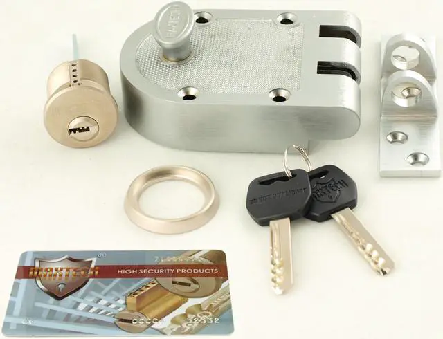 Main image of Maxtech (Segal, MUL-T-LOCK Like) Satin Chrome Jimmy Proof Deadlock Deadbolt Single Cylinder Lockset with High Security Rim/Mortise 1-1/8" Cylinder Combo Satin Nickel Finish, HIGH SECURITY, 006 KEYWAY