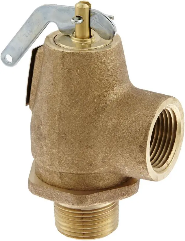 Main image of Apollo Valves, 13-211-B15, 3/4" NPT Male x Female Side Outlet Pop Saftey Relief Valve, ASME Steam, 15 psi Set Pressure