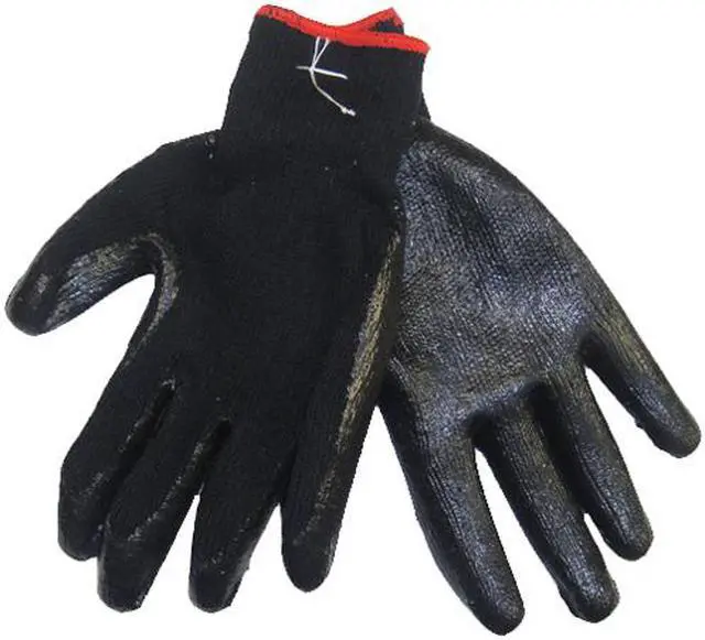 Main image of Tuff Stuff, GLV9635-1, 1 Pair, Heavy Black Plastic Dipped Palm Cotton Glove