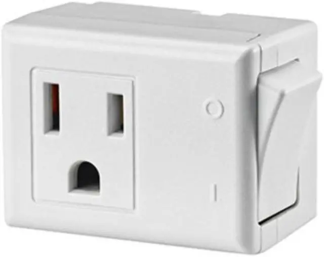 Main image of Leviton, 1470-W, White, 15 Amp 125 Volt AC 3 Wire Grounded Switch Tap with On / Off Button