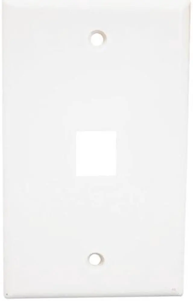 Main image of Quest, NFP-1018, White, 1 Port, Keystone Single Gang Keystone Wall Plate For CAT5E, RJ45 Inline Coupler