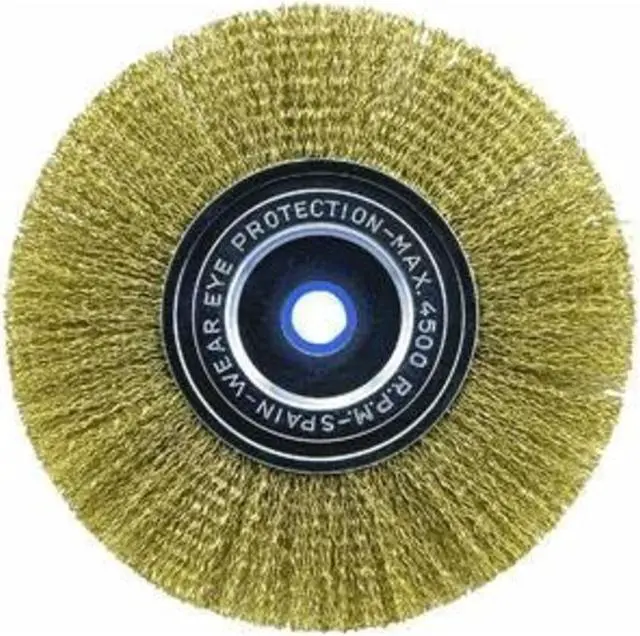 Main image of Tuff Stuff, PTA13439, 6", Fine, Crimped Wire Wheel Flat Brush, 5/8" Bore 1/2" Ring Size
