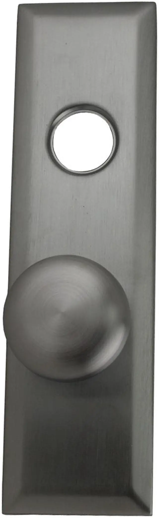 Alt view image 2 of 2 - Maxtech, 3021SC, Satin Chrome 26D, Escutcheon Plate 2-3/4" X 10" With Solid Brass Door Knob And Cylinder Hole, For Marks Mortise Lock