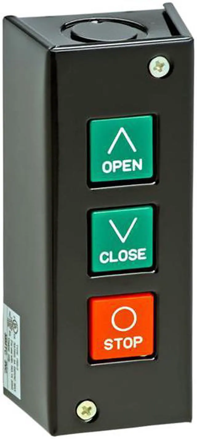 Main image of Mmtc, PBS-3, Nema 1 Three Push Button Switch Interior Surface Mount Control Station "OPEN - CLOSE - STOP"