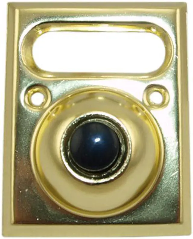 Main image of Lee Electric, BC202, Brass, Wired Classic Unlighted Push Button With Namplate, With Black Button For Bell