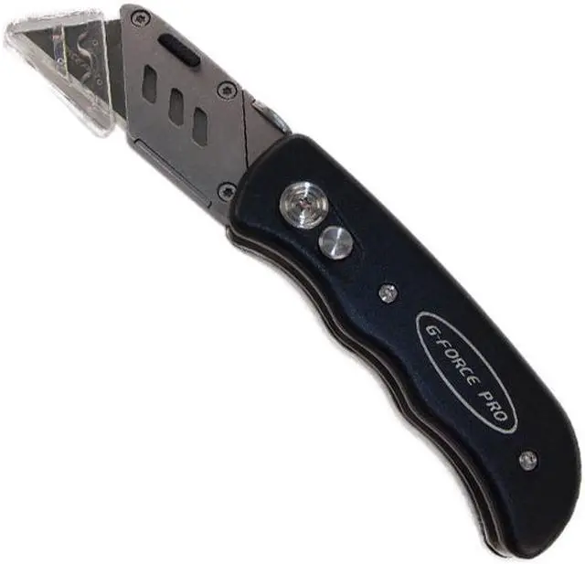 Alt view image 4 of 7 - G-Force 24214 Classic Folding Utility Knife With Belt Clip Push Button And Carrying Case (1 Assorted Color Per Order)