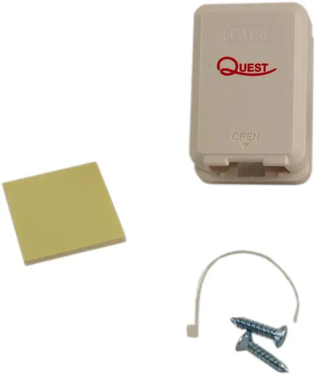 Alt view image 2 of 2 - Quest NSB-6120 Cat6 RJ45 White Surface Mounted Wall Jack For Ethernet Cables