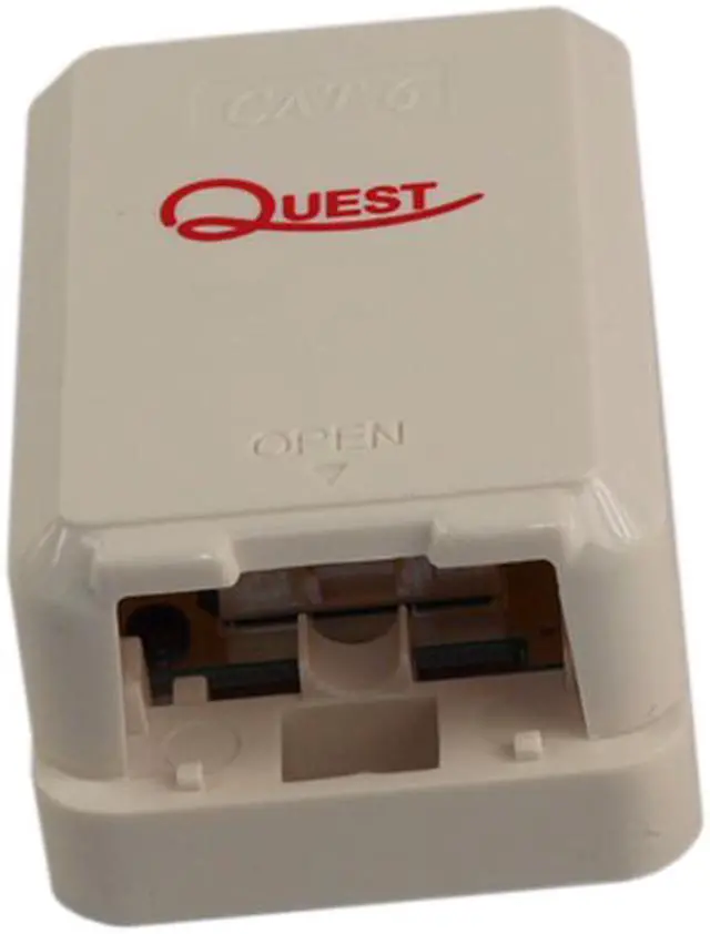 Main image of Quest NSB-6120 Cat6 RJ45 White Surface Mounted Wall Jack For Ethernet Cables
