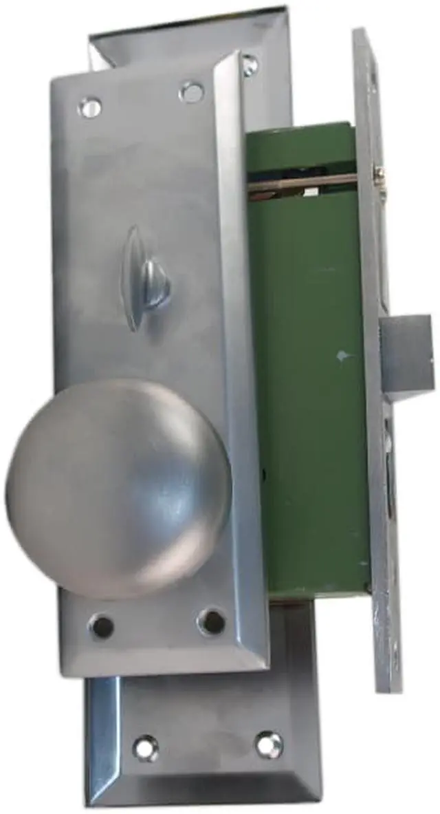 Alt view image 3 of 5 - Ultra (Like Marks 91A/26D) 96935SMR Satin Chrome 26D Right Hand Heavy Duty Mortise Entry Lockset, Surface Mounted Screw-on Knobs Lock Set