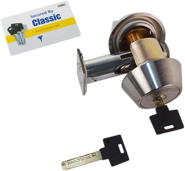 Alt view image 7 of 7 - Mul-t-lock HD1-26 Satin Chrome, Hercular Single Cylinder Deadbolt with Thumb Turn, HIGH SECURITY, 006 KEYWAY