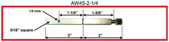 Alt view image 2 of 2 - Progressive AW45-2-1/4 Steel Lever Spindle 5/16" Square x 2-1/4" Long A Replacement For Arrow #12-386-1 3/5