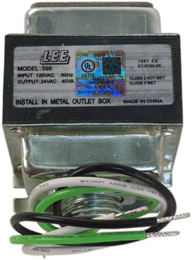 Main image of Lee Electric, 599, Class 2 Signaling Transformer Oil Burner 120V 24 VAC 40VA