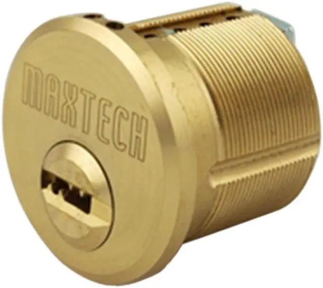 Alt view image 3 of 4 - Maxtech Lock (Like Mul-T-Lock), Rim/Mortise 1-1/8" Cylinder Combo (Interchangeable) Solid Brass US3 Finish, HIGH SECURITY, 006 KEYWAY