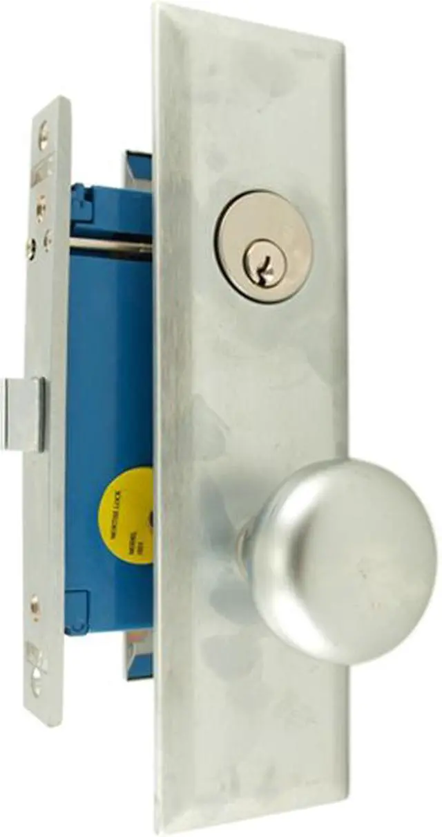Main image of Maxtech (Marks 114DW/26D Like) Satin Chrome Left Hand Heavy Duty Mortise Lock Knob Vestibule Function Always Locked Storeroom Latch Only Lockset, Screwless Knobs Thru Bolted Lock Set