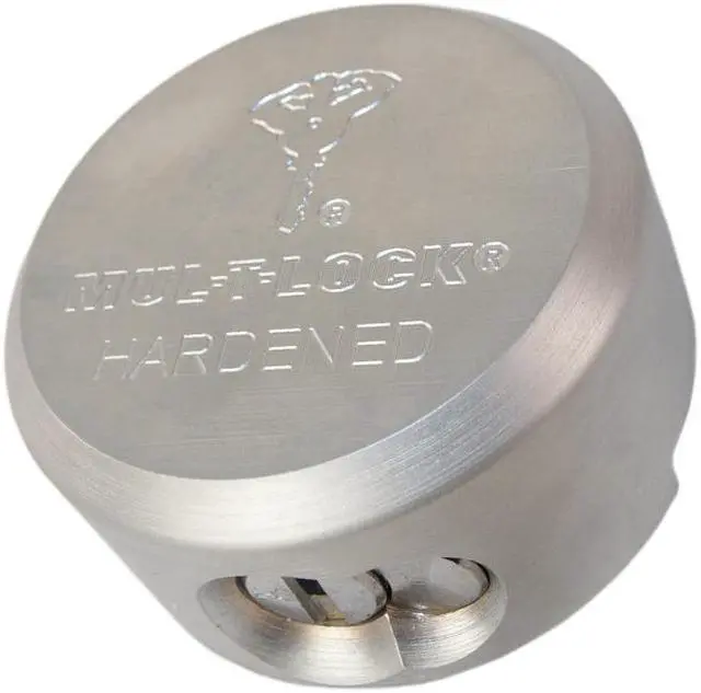 Alt view image 2 of 7 - Mul-T-Lock, TR100, (Like American Lock A2000) 2-7/8" Shackleless Steel Round Padlock Lock, Hockey Puck Style, HIGH SECURITY, INTERACTIVE + 206 KEYWAY