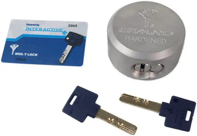 Alt view image 7 of 7 - Mul-T-Lock, TR100, (Like American Lock A2000) 2-7/8" Shackleless Steel Round Padlock Lock, Hockey Puck Style, HIGH SECURITY, INTERACTIVE + 206 KEYWAY