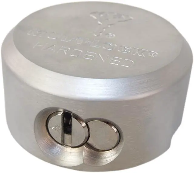 Alt view image 6 of 7 - Mul-T-Lock, TR100, (Like American Lock A2000) 2-7/8" Shackleless Steel Round Padlock Lock, Hockey Puck Style, HIGH SECURITY, INTERACTIVE + 206 KEYWAY