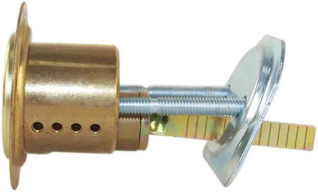 Alt view image 2 of 5 - Mul-t-lock, RIM1VT-05, Brass, Solid Brass Replacement 1-1/8" Rim Cylinder Lock For Jimmy Proof Deadlock, HIGH SECURITY, 006 KEYWAY