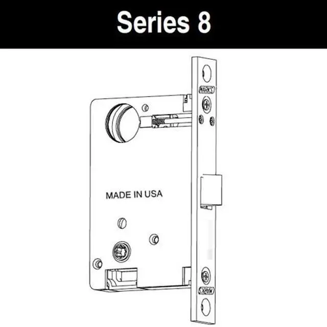 Alt view image 2 of 2 - Marks 8DW/3, 8 Series Grade 2 for Handlesets Design, Polished Brass, Left Hand, Vestibule Function Lock Set, Sectional Mortise Always Locked Storeroom Latch Only Lockset Body Only