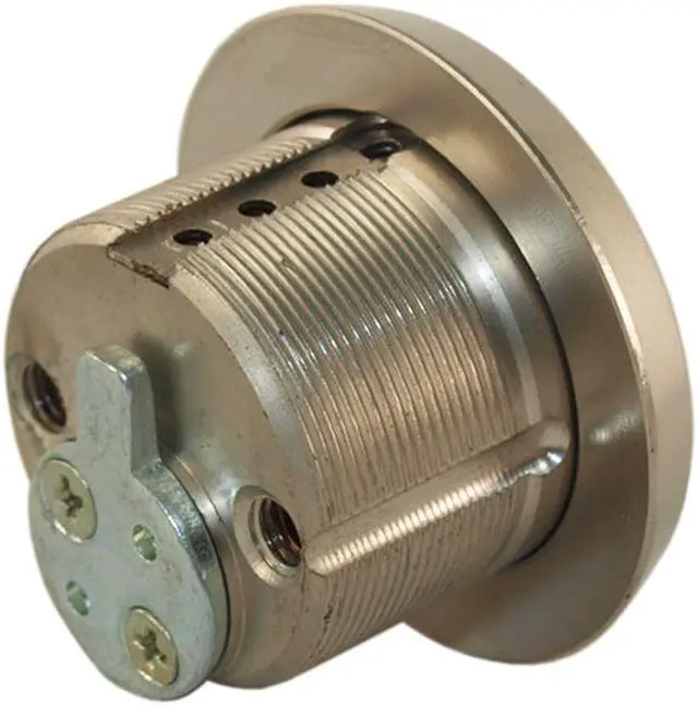 Alt view image 3 of 5 - Maxtech Lock (Like MUL-T-LOCK), Solid Brass Replacement 1" Mortise Cylinder Lock, Satin Nickel US32D, HIGH SECURITY, 006 KEYWAY