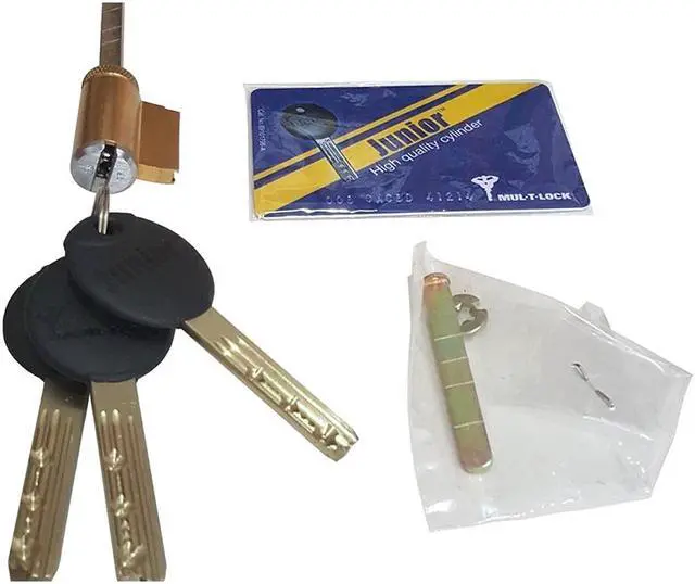 Alt view image 5 of 5 - MUL-T-LOCK Junior - Satin Chrome US26D Finish, Key In Knob (K.I.K.) Plug Replacement Cylinder for Lever and Knob Cylindrical Locksets / Deadbolts with Fixed and Lazy Tails, HIGH SECURITY, 008 KEYWAY