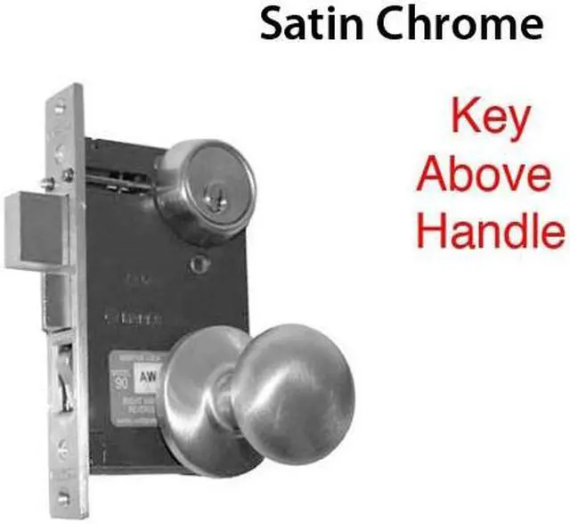 Alt view image 4 of 6 - Marks 22F/26D-W-RH Satin Chrome US26D F Function Right Hand Single Cylinder Ornamental Iron Knob Rose Mortise Panic Proof Dormitory Lockset With Thumb Turn