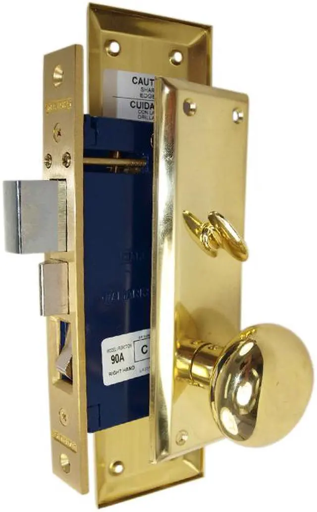 Alt view image 3 of 6 - Marks Metro 91A/3 Brass Left Hand Mortise Entry, Surface Mounted, Lockset, Lock Set
