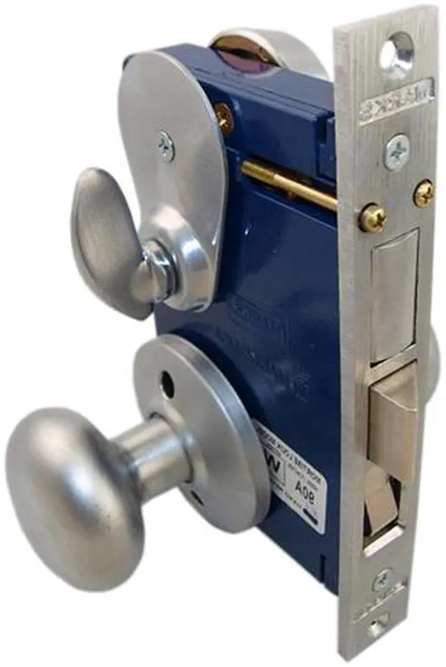 Main image of Marks 22F/26D-W-RH Satin Chrome US26D F Function Right Hand Single Cylinder Ornamental Iron Knob Rose Mortise Panic Proof Dormitory Lockset With Thumb Turn