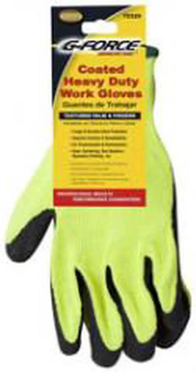 Main image of G-FORCE CONTRACTOR TOUGH BG-325 Black Coated Hi-Visibilty Knit Work Gloves Heavy Duty