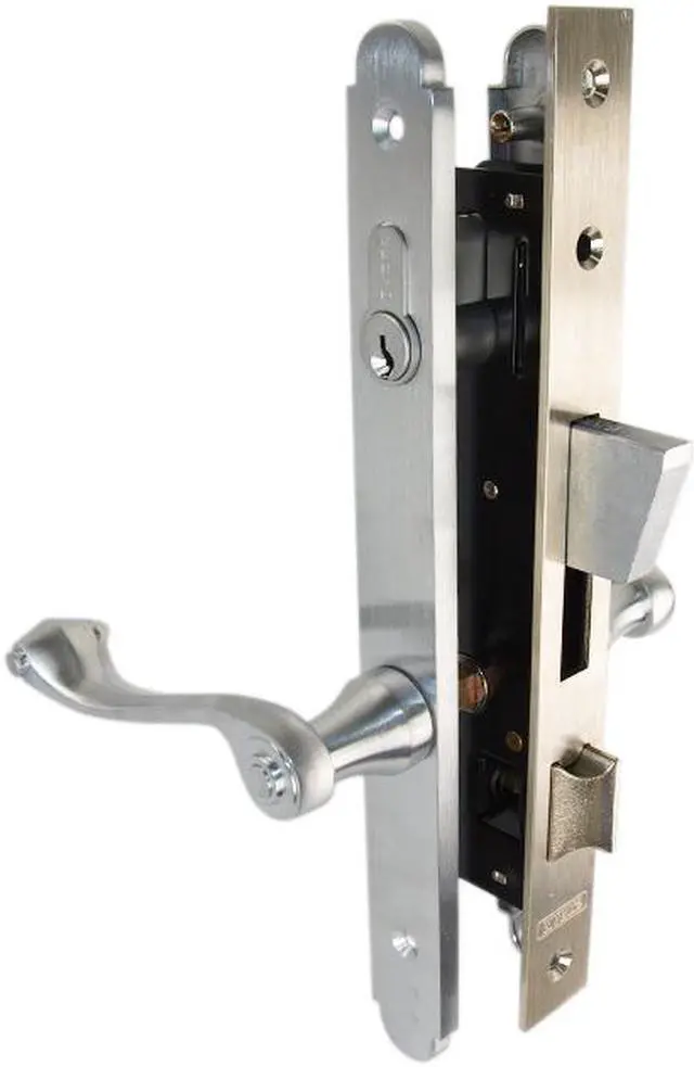 Alt view image 6 of 7 - Marks Thinline Slim Line, 2750C/26D, Satin Chrome, Left Hand Double Cylinder Mortise Lever Entry, Lockset, Lock Set