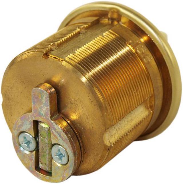 Alt view image 3 of 4 - Ilco 7161TK2-03 Polished Brass US3 Solid Brass Replacement 1" Mortise Turn Knob Cylinder Lock